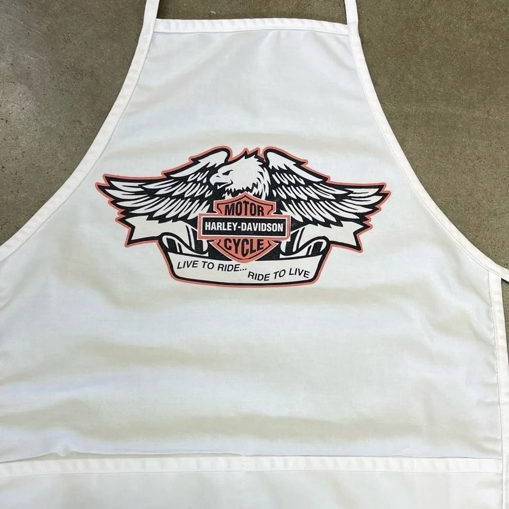 VTG Harley Davidson Motorcycle BBQ Cooking Kitchen Grilling Tie Back Apron